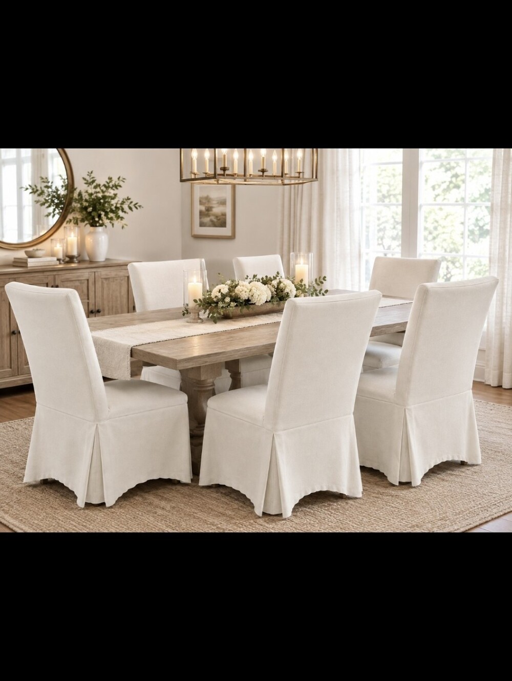 🌟 BALLARD DESIGNS Parsons Chair Slipcovers OFF WHITE TWILL...NEW!! Set Of 6! 🌟